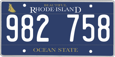 RI license plate 982758