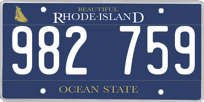 RI license plate 982759