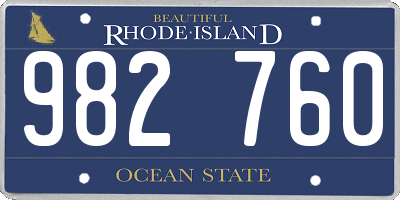 RI license plate 982760