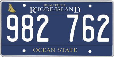 RI license plate 982762