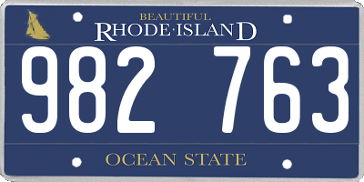 RI license plate 982763