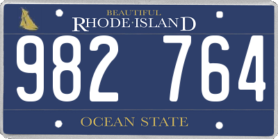 RI license plate 982764