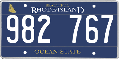 RI license plate 982767