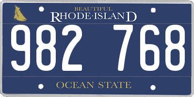 RI license plate 982768
