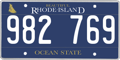 RI license plate 982769