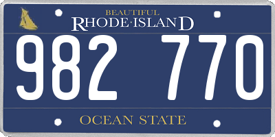 RI license plate 982770