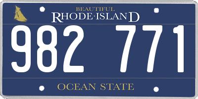 RI license plate 982771