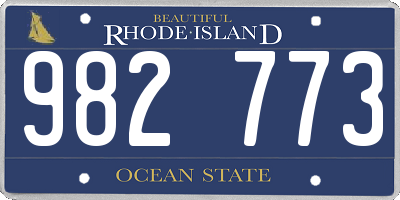 RI license plate 982773