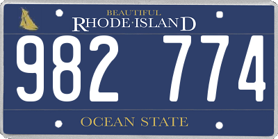 RI license plate 982774