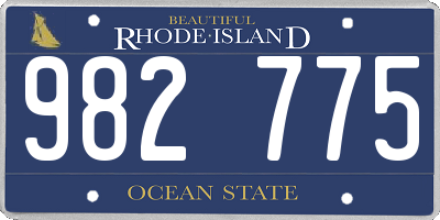 RI license plate 982775