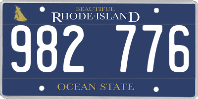 RI license plate 982776