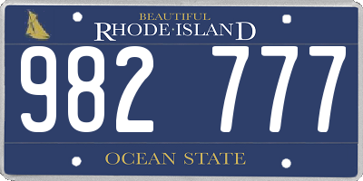 RI license plate 982777