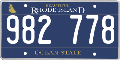 RI license plate 982778
