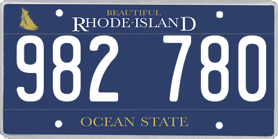 RI license plate 982780