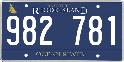 RI license plate 982781