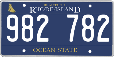 RI license plate 982782