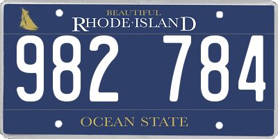 RI license plate 982784