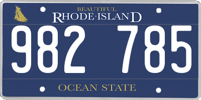 RI license plate 982785