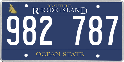RI license plate 982787