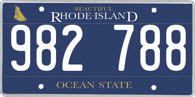 RI license plate 982788