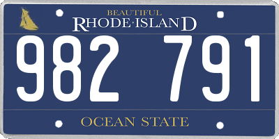 RI license plate 982791