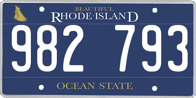 RI license plate 982793
