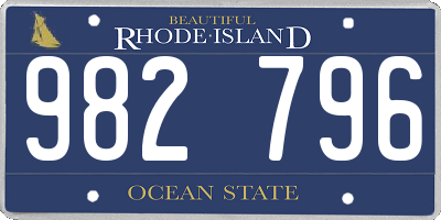 RI license plate 982796