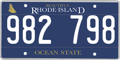 RI license plate 982798