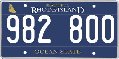 RI license plate 982800