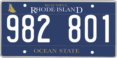 RI license plate 982801