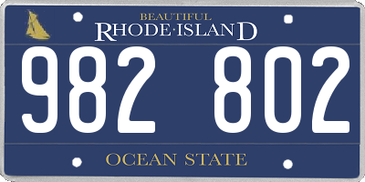 RI license plate 982802