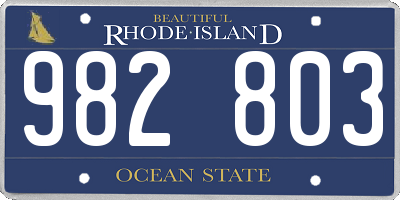 RI license plate 982803