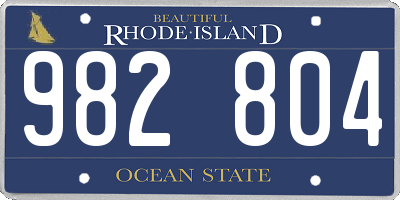 RI license plate 982804