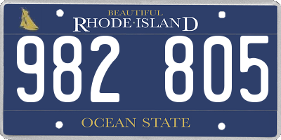 RI license plate 982805