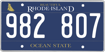 RI license plate 982807