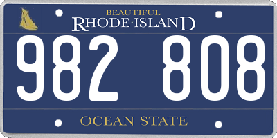 RI license plate 982808