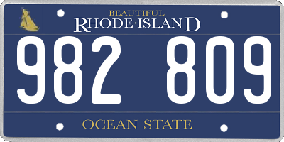 RI license plate 982809