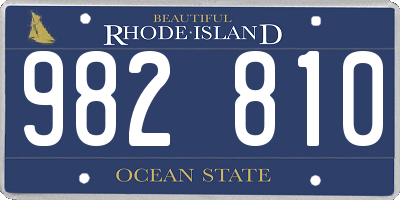 RI license plate 982810