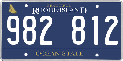 RI license plate 982812