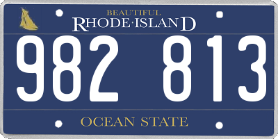 RI license plate 982813