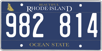 RI license plate 982814