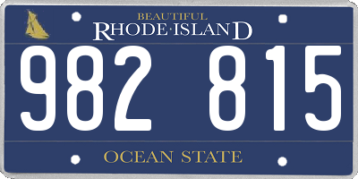 RI license plate 982815