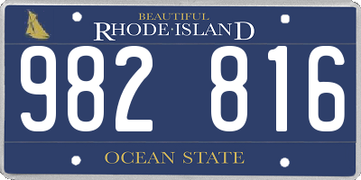 RI license plate 982816