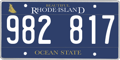 RI license plate 982817