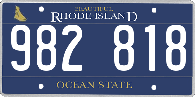 RI license plate 982818