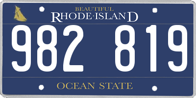 RI license plate 982819