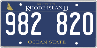 RI license plate 982820