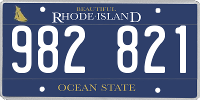 RI license plate 982821