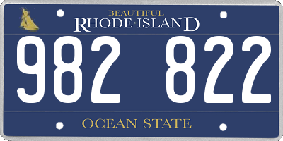 RI license plate 982822