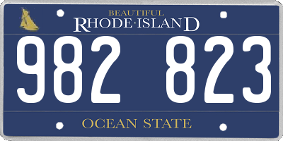 RI license plate 982823